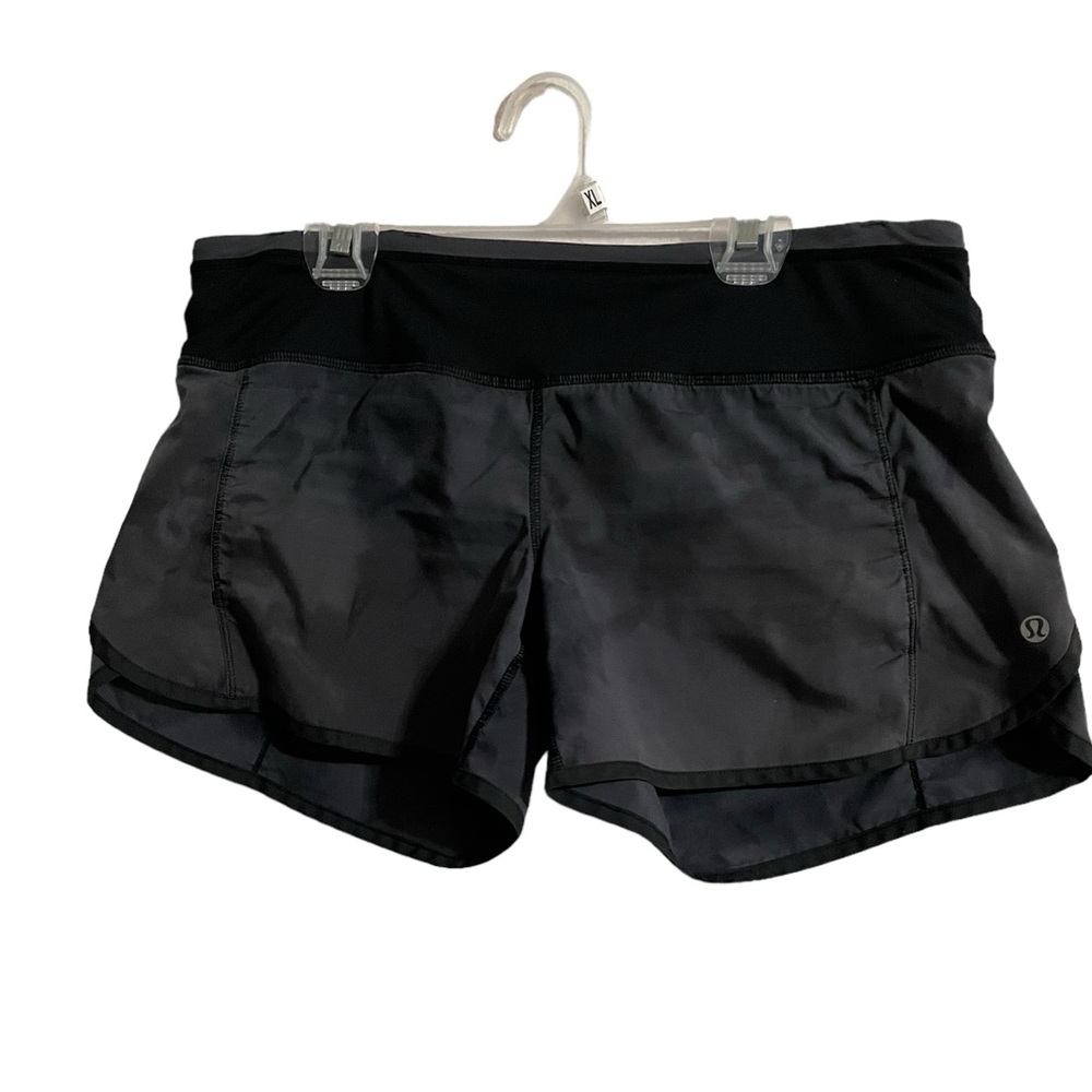 lululemon athletica Black Athletic Shorts SpeedUp Size 6 dark gray